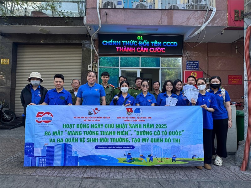 Sáng ngày 20/4/2025, Chi đoàn Mầm non 12 tham gia Ngày Chủ nhật Xanh do Đoàn phường 12 tổ chức với Chủ đề: “Tuổi trẻ Phường 12 tự hào, vững tin theo Đảng”.